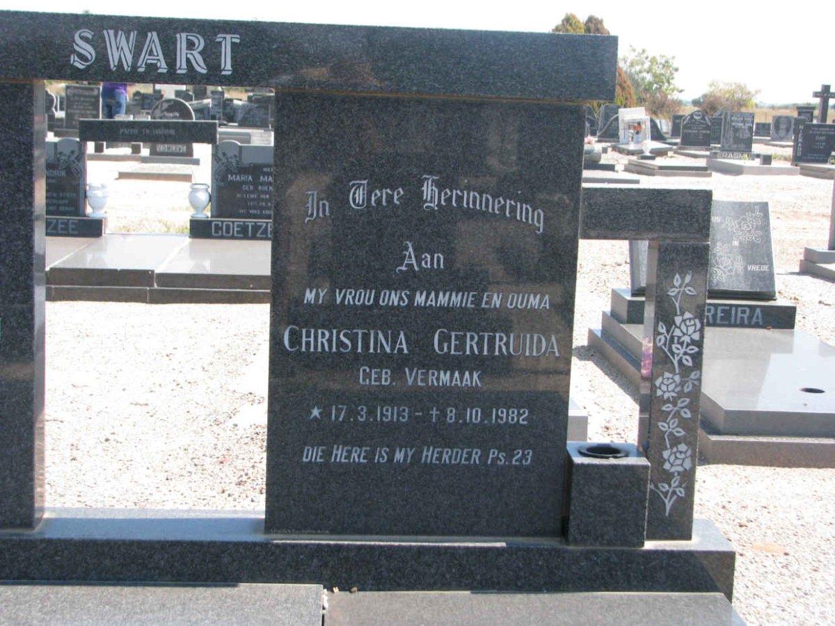 SWART Christina Gertruida nee VERMAAK 1913-1982