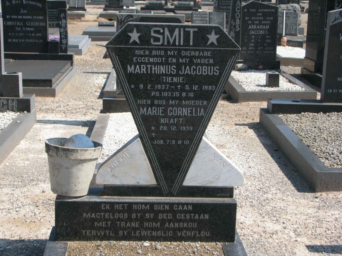SMIT Marthinus Jacobus 1937-1983 &amp; Marie Cornelia KRAFT 1939-