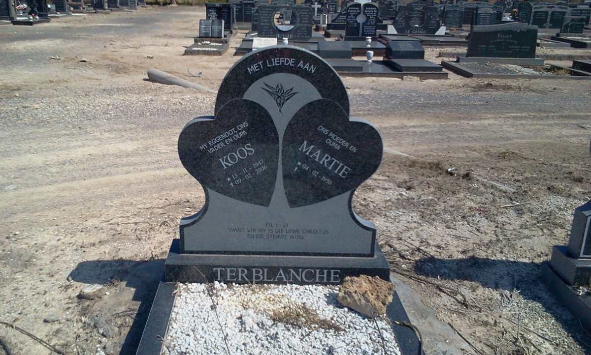 TERBLANCHE Koos 1947-2006 &amp; Martie 1950-