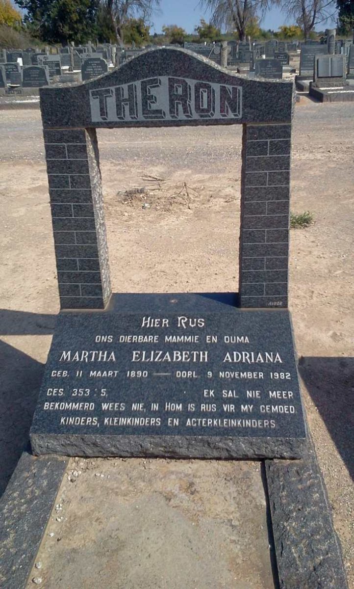 THERON Martha Elizabeth Adriana 1890-1982