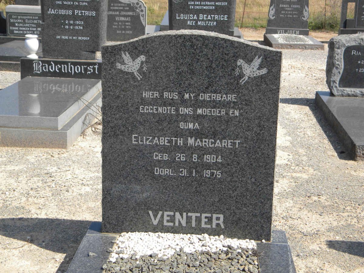 VENTER Elizabeth Margaret 1904-1975