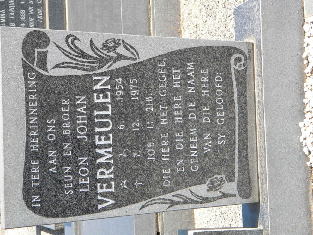 VERMEULEN Leon Johan 1954-1975