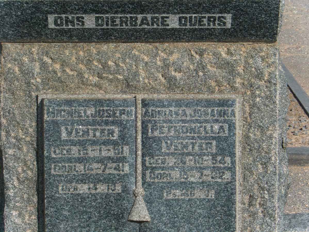 VENTER Michiel Joseph 1851-1941 &amp; Adrianna Johanna Petronella 1854-1932