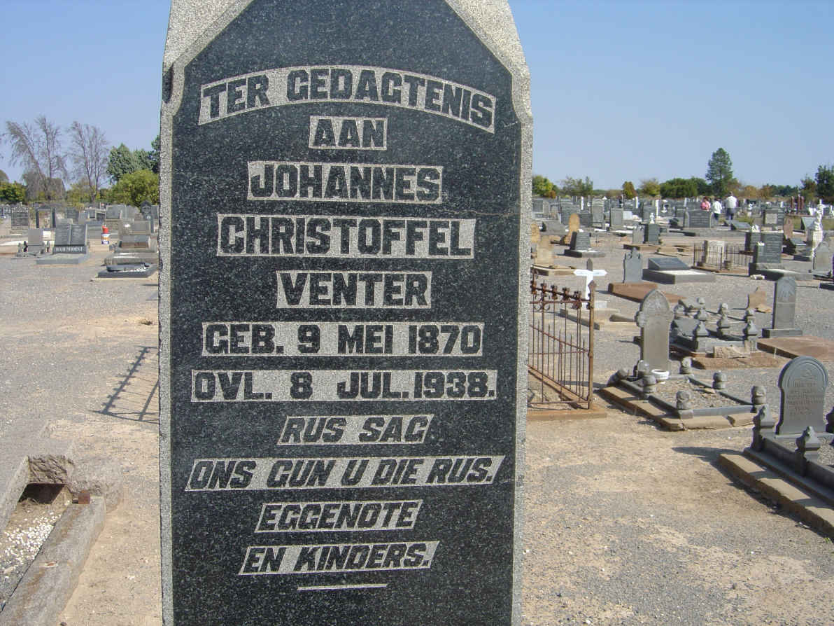 VENTER Johannes Christoffel 1870-1938