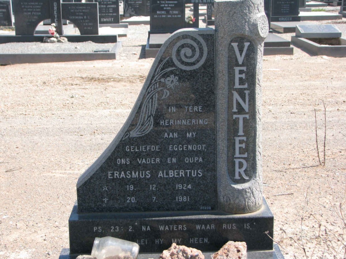 VENTER Erasmus Albertus 1924-1981