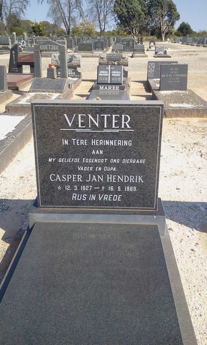 VENTER Casper Jan Hendrik 1927-1989
