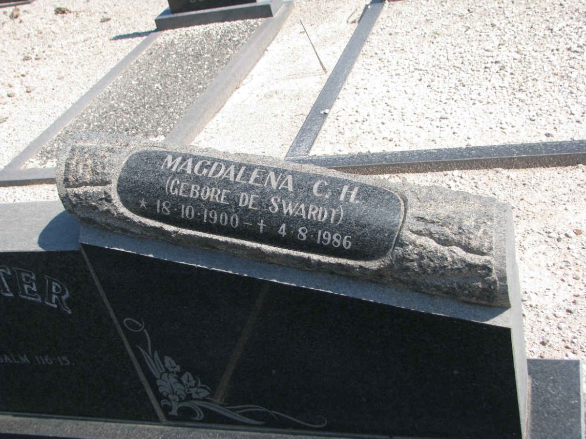 VENTER Magdalena C.H. nee DE SWARDT 1900-1986