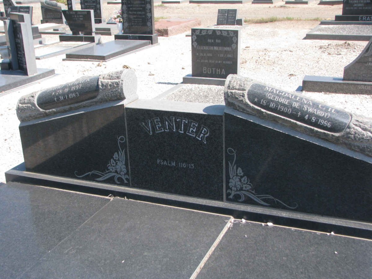 VENTER David Schalk 1897-1983 &amp; Magdalena C.H. DE SWARDT 1900-1986