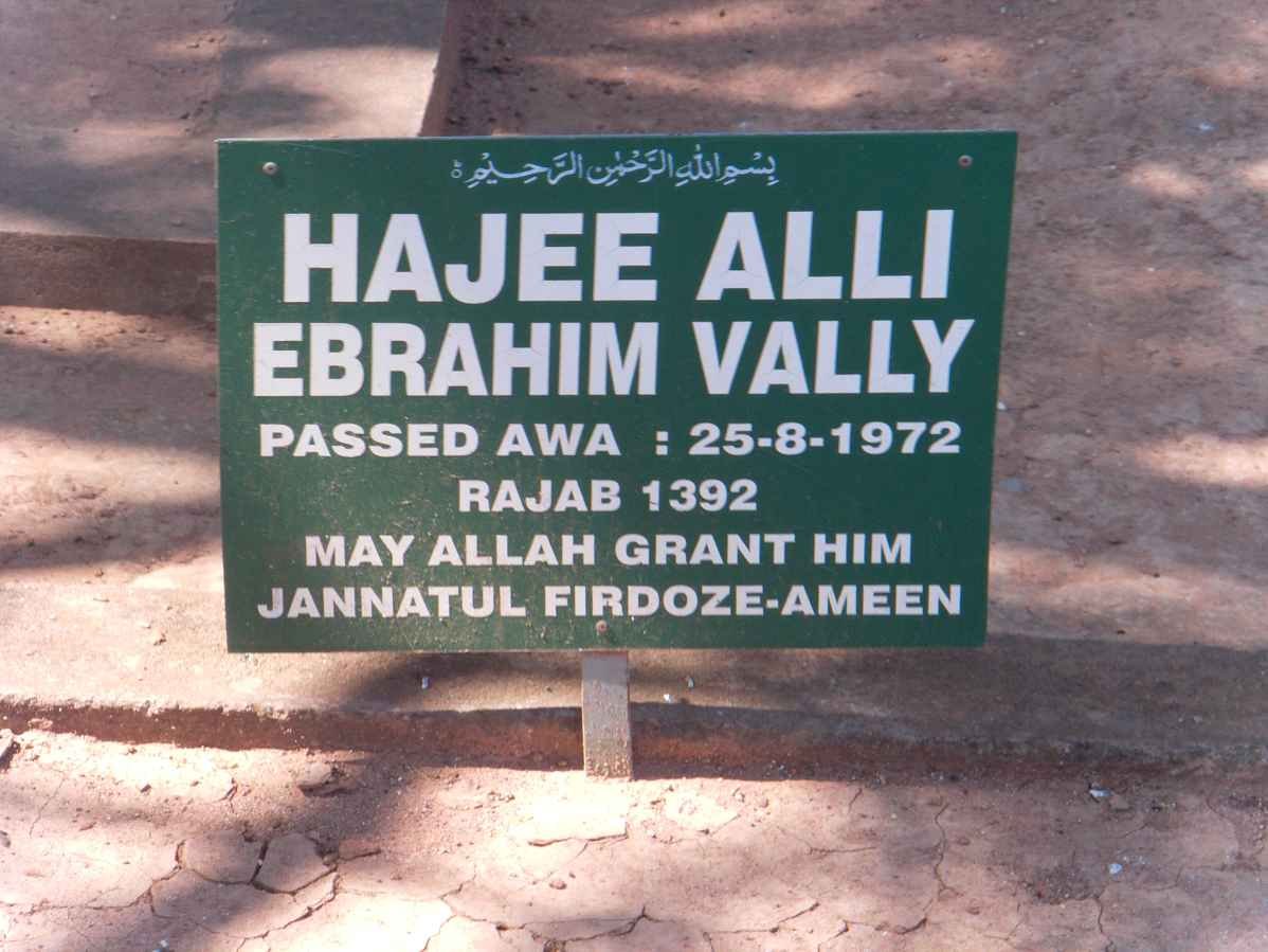 VALLY Hajee Alli Ebrahim -1972