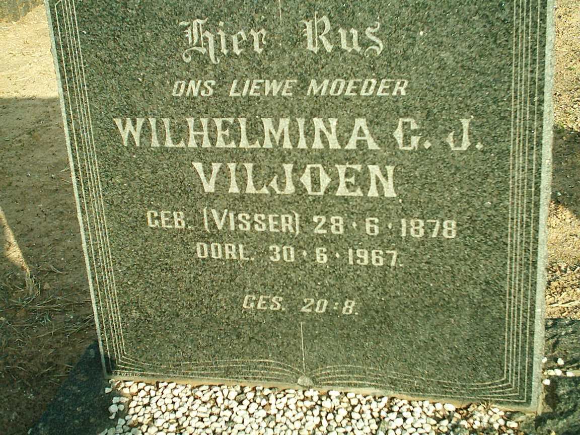 VILJOEN Wilhelmina G.J. nee VISSER 1878-1967