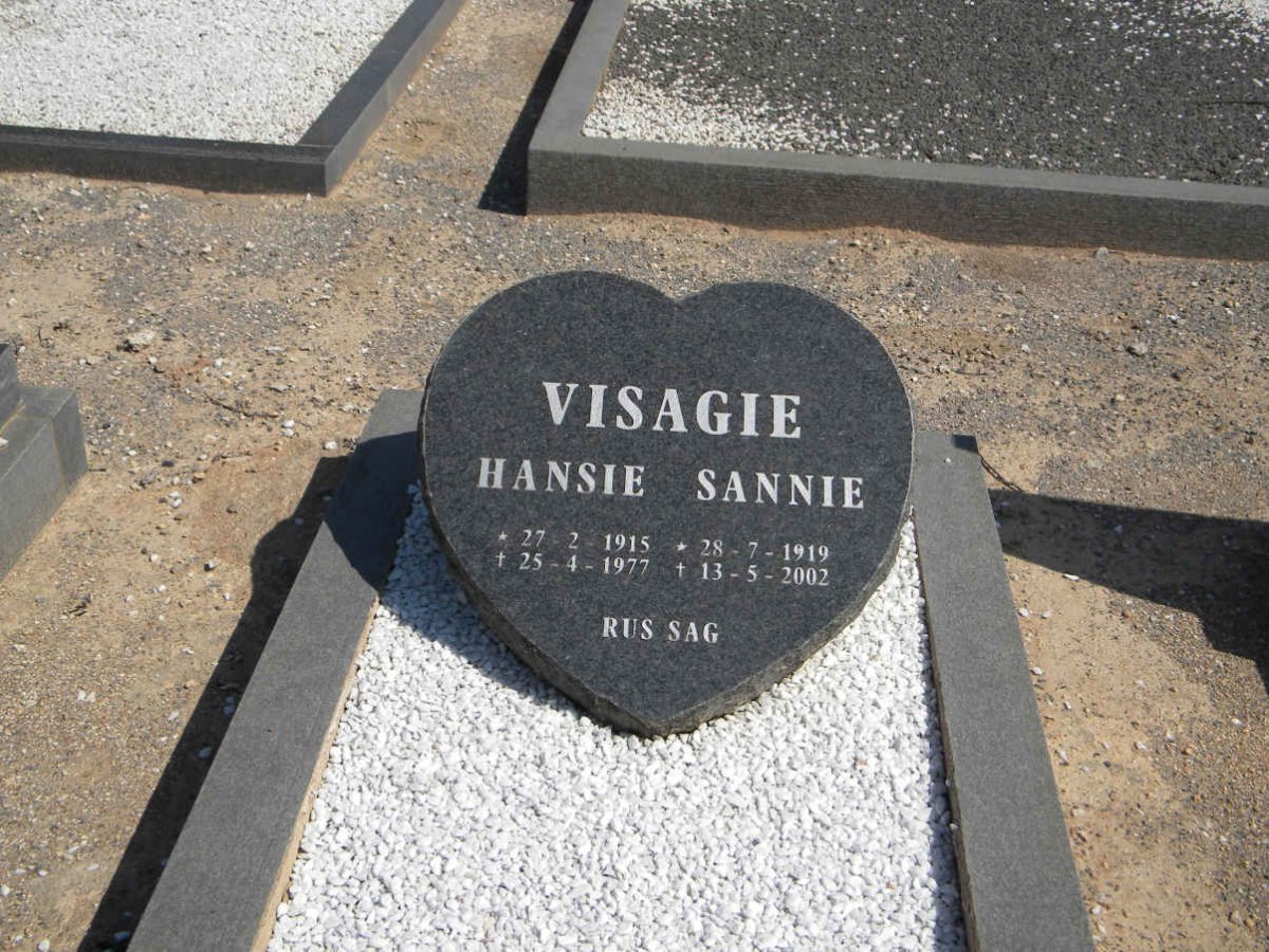 VISAGIE Hansie 1915-1977 &amp; Sannie 1919-2002