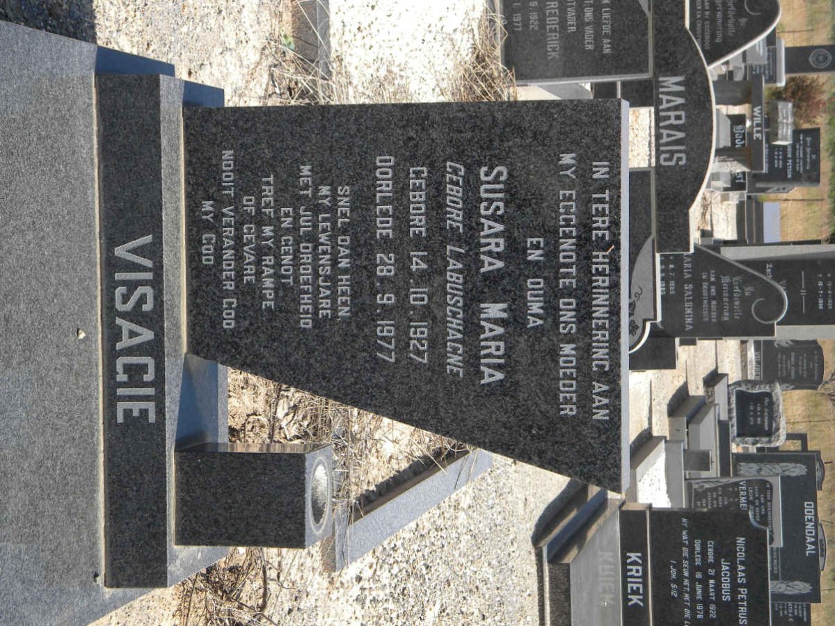 VISAGIE Susara Maria nee LABUSCHAGNE 1927-1977