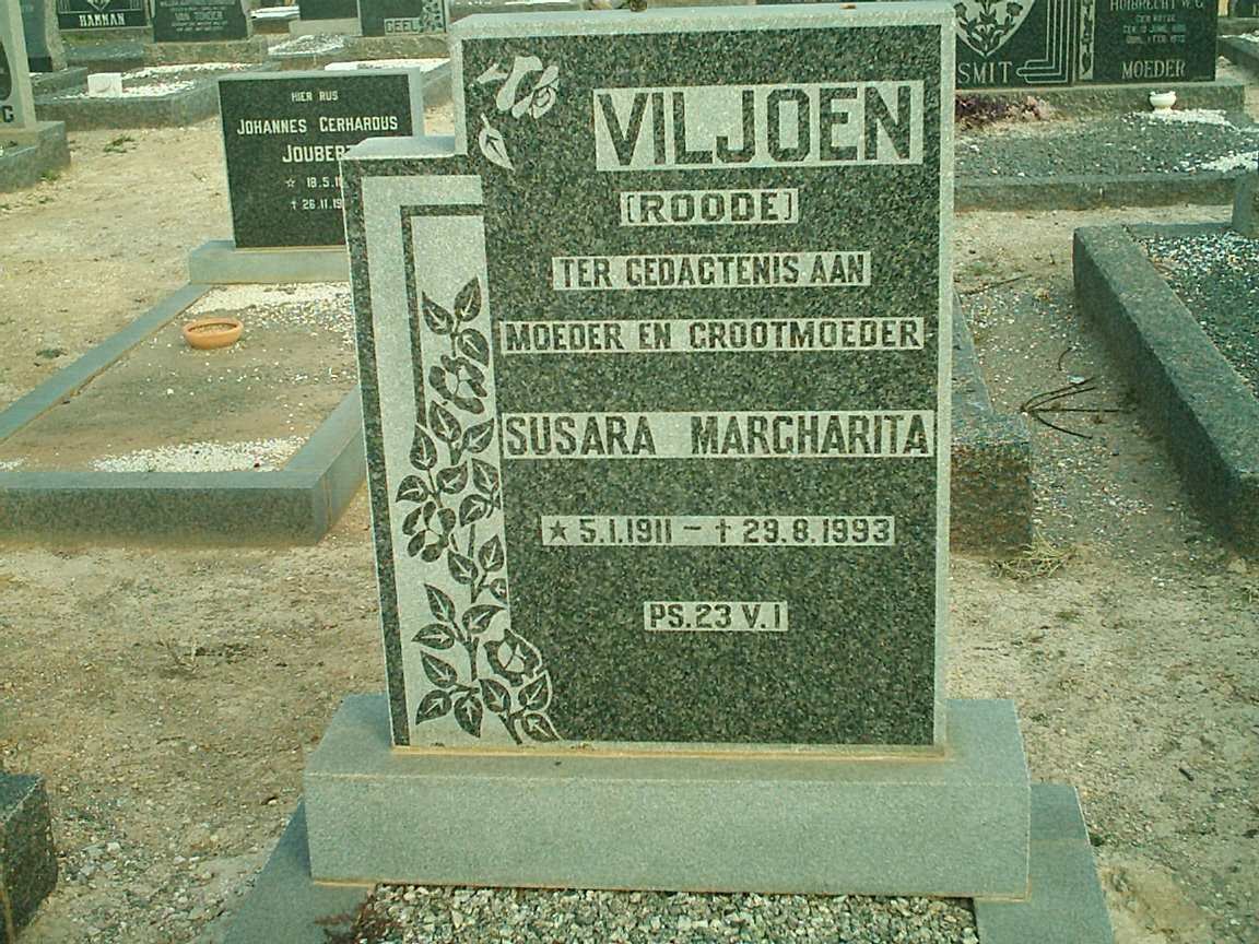 VILJOEN Susanna Margharita nee ROODE 1911-1993