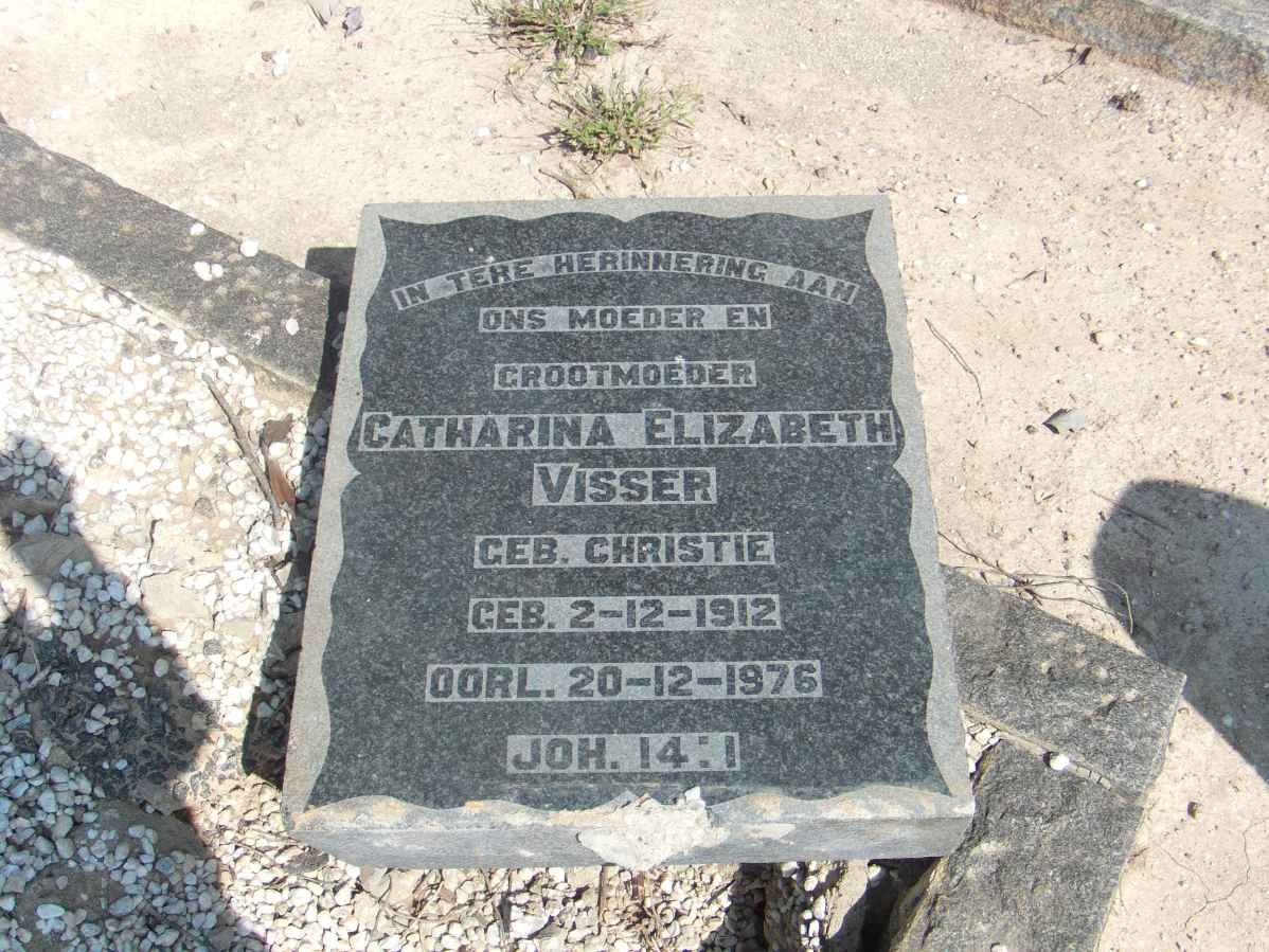 VISSER Catharina Elizabeth nee CHRISTIE 1912-1976