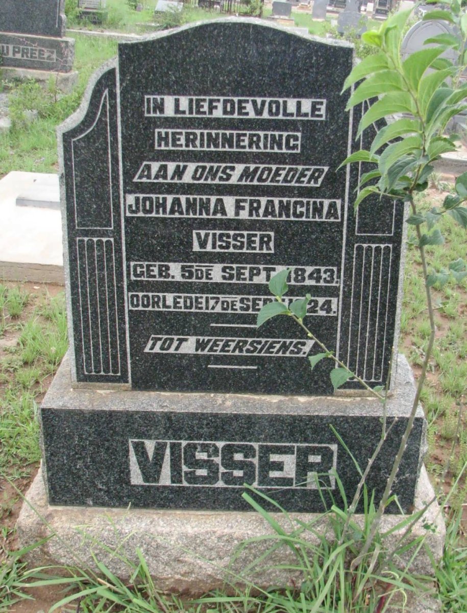 VISSER Johanna Francina 1843-1924