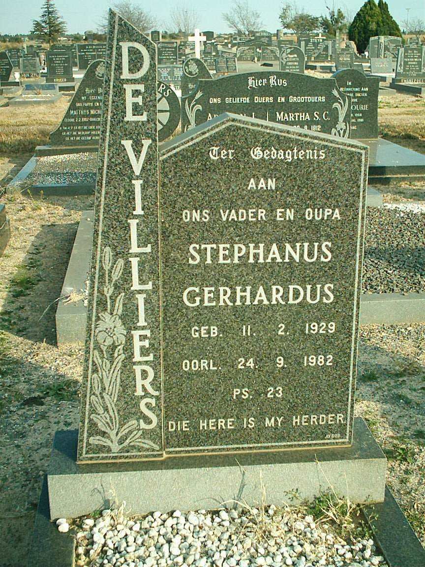 VILLIERS Stephanus Gerhardus, de 1929-1982