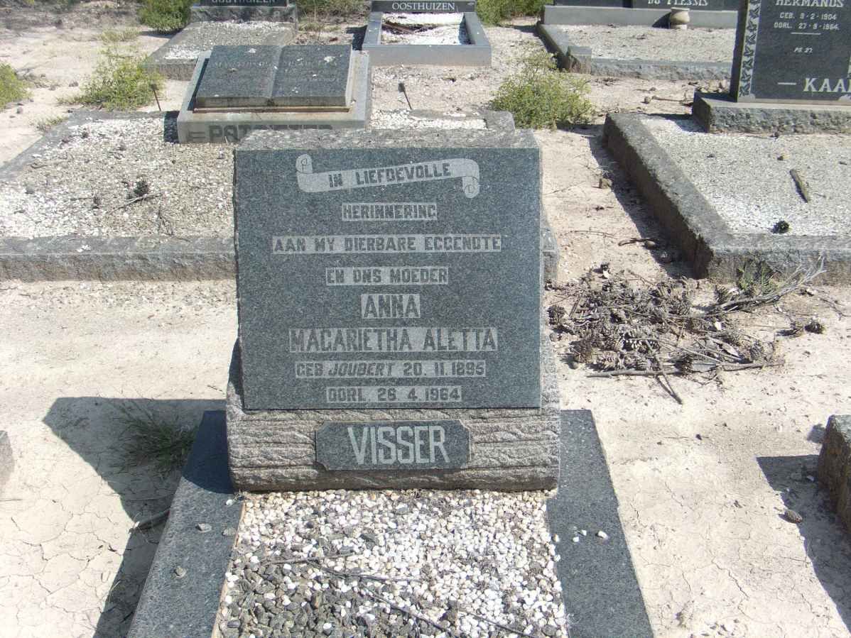 VISSER Anna Magarietha Aletta nee JOUBERT 1895-1964