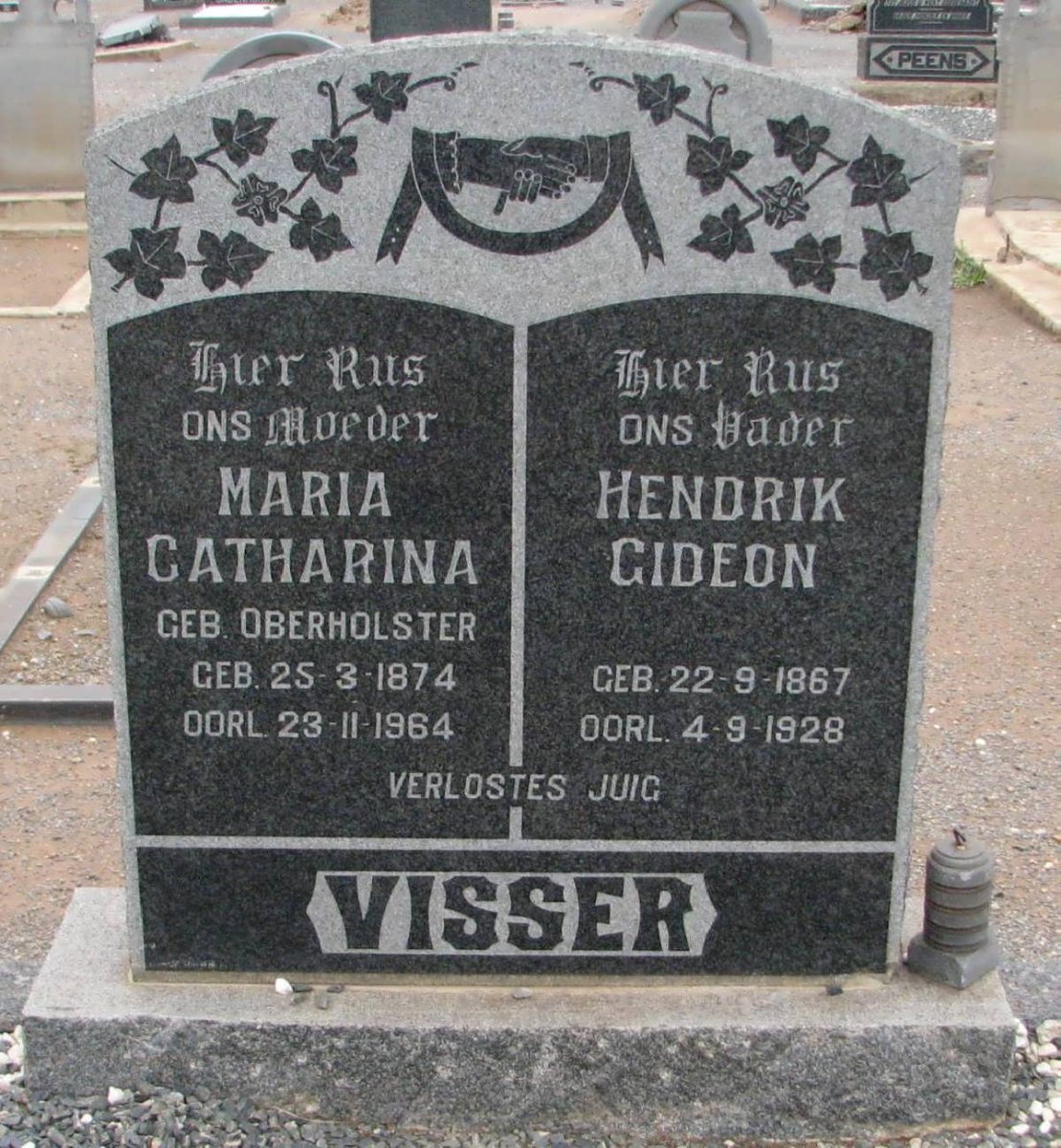 VISSER Hendrik Gideon 1867-1928 &amp; Maria Catharina OBERHOLSTER 1874-1964