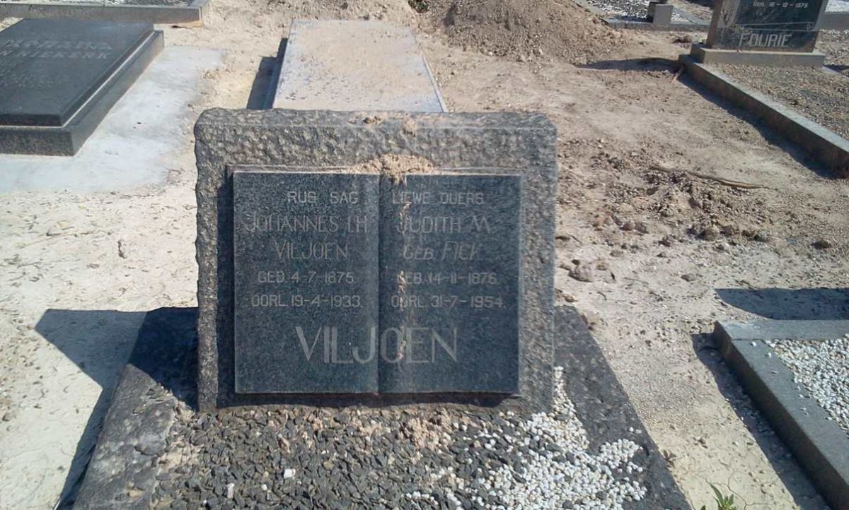 VILJOEN Johannes L.H. 1875-1933 &amp; Judith M. FICK 1876-1954