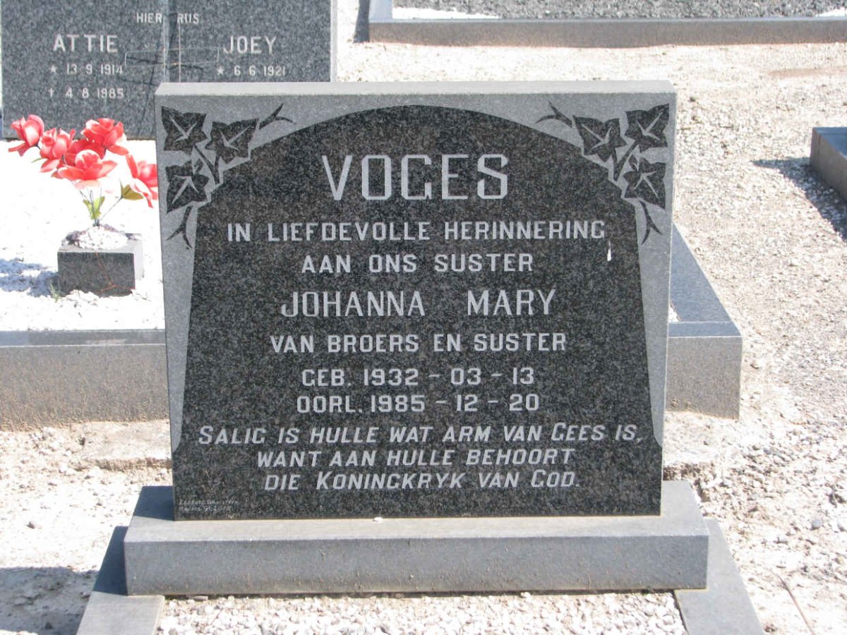 VOGES Johanna Mary 1932-1985