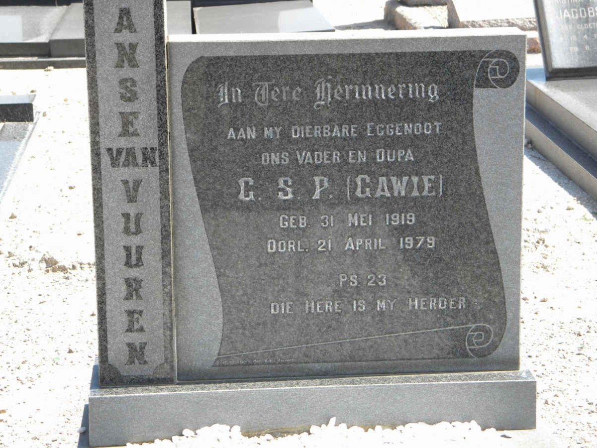 VUUREN C.S.P., Janse van 1919-1979