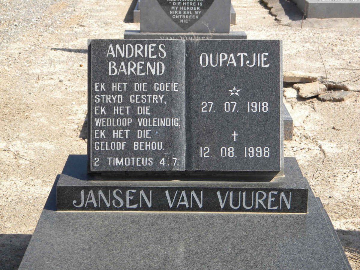 VUUREN Andries Barend, Jansen van 1918-1998