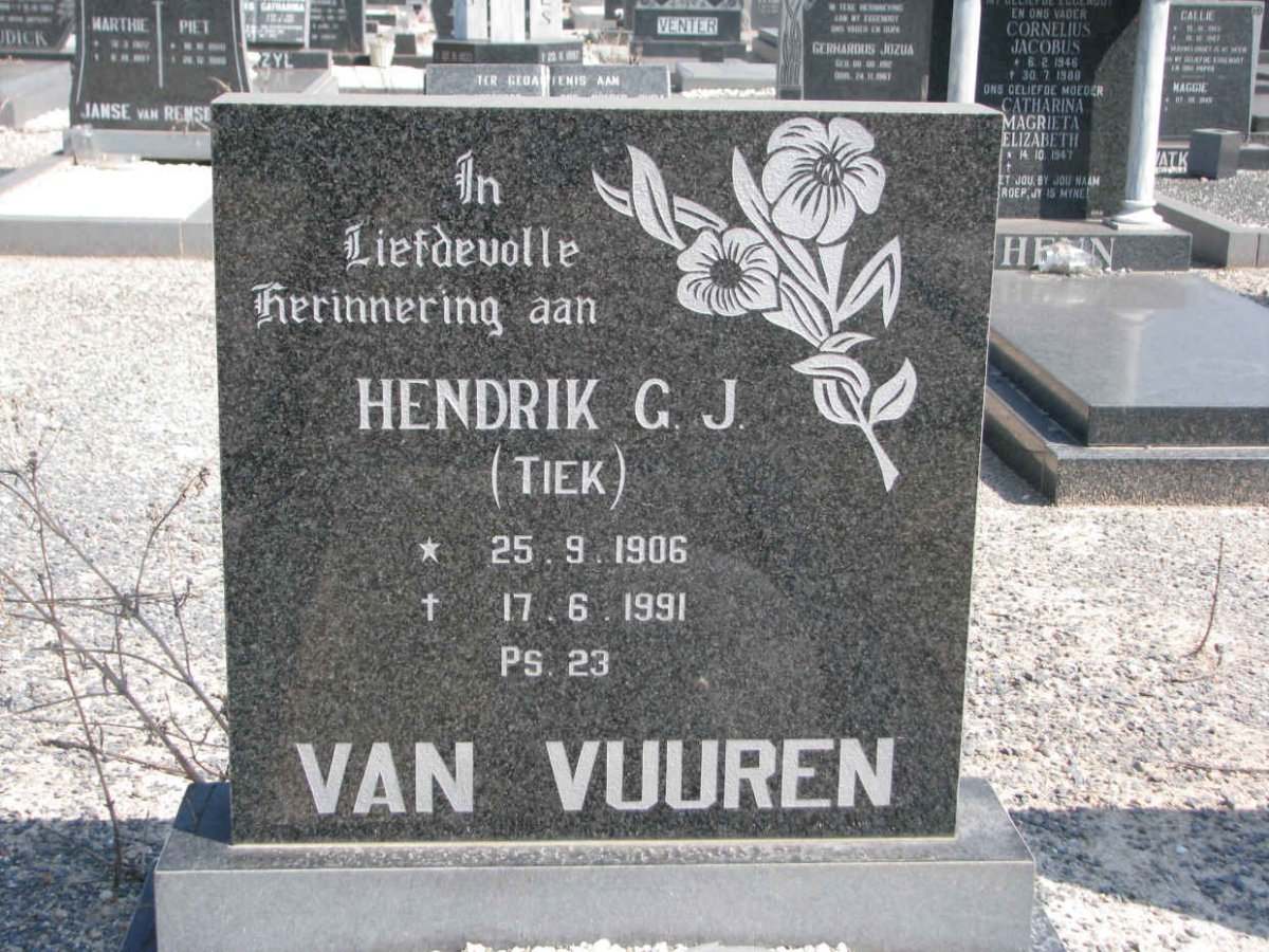 VUUREN Hendrik G.J., van 1906-1991 &amp; Gertruida E.J. 1910-1989