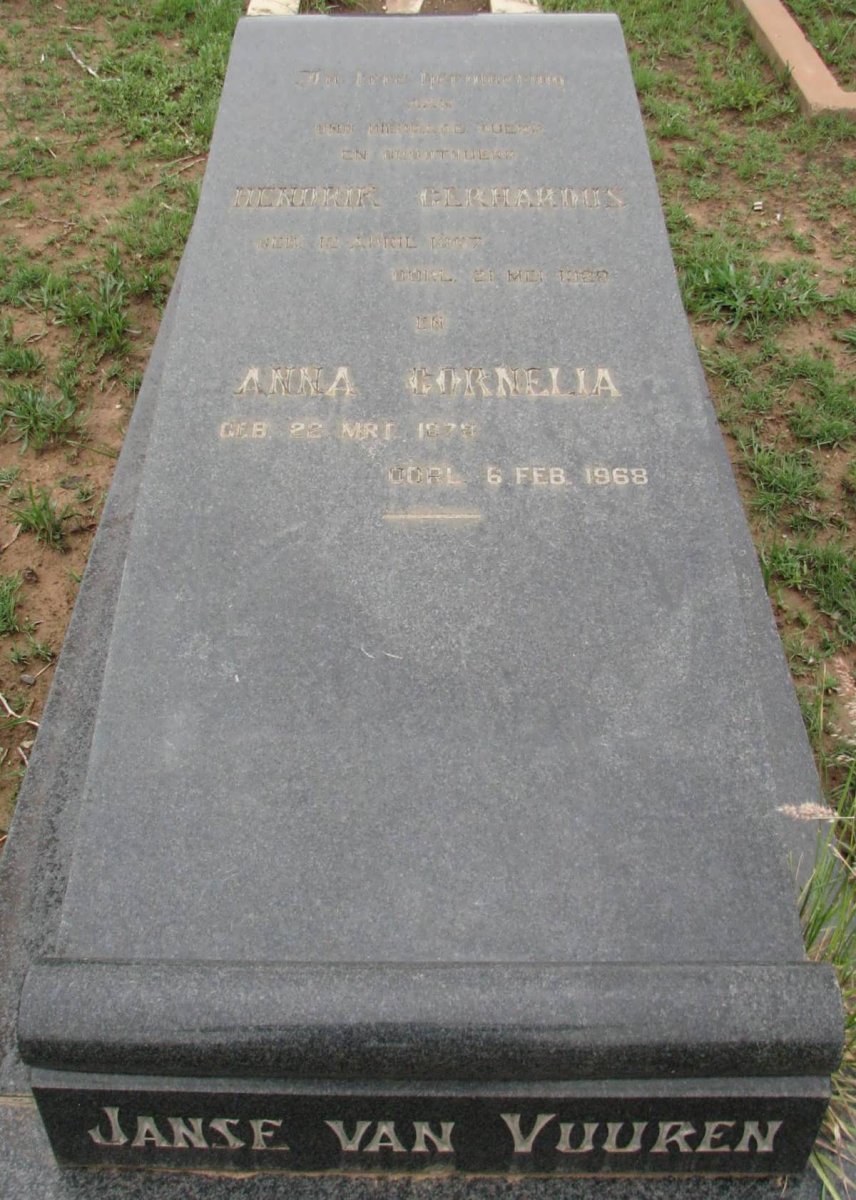 VUUREN Hendrik Gerhardus, Janse van 1867-1928 &amp; Anna Cornelia 187?-1968