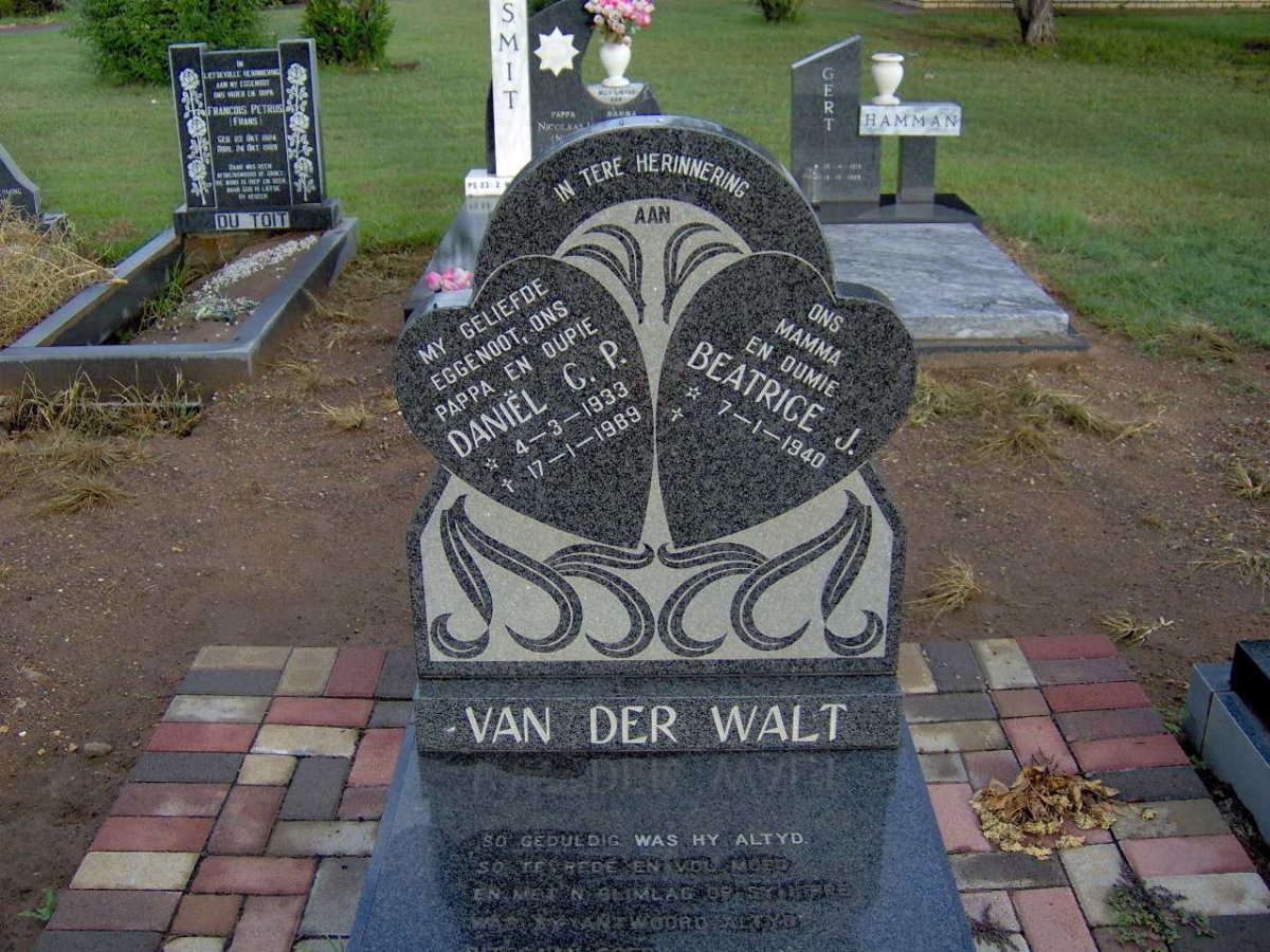 WALT Daniël C.P., van der 1933-1989 &amp; Beatric J. 1940-