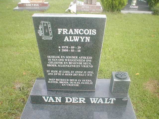 WALT Francois Alwyn, van der 1978-2000