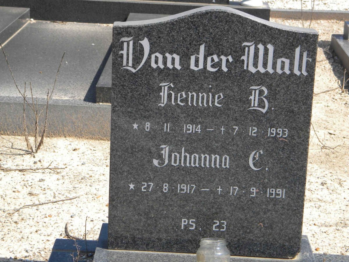 WALT Hennie B., van der 1914-1993 &amp; Johanna C. 1917-1991