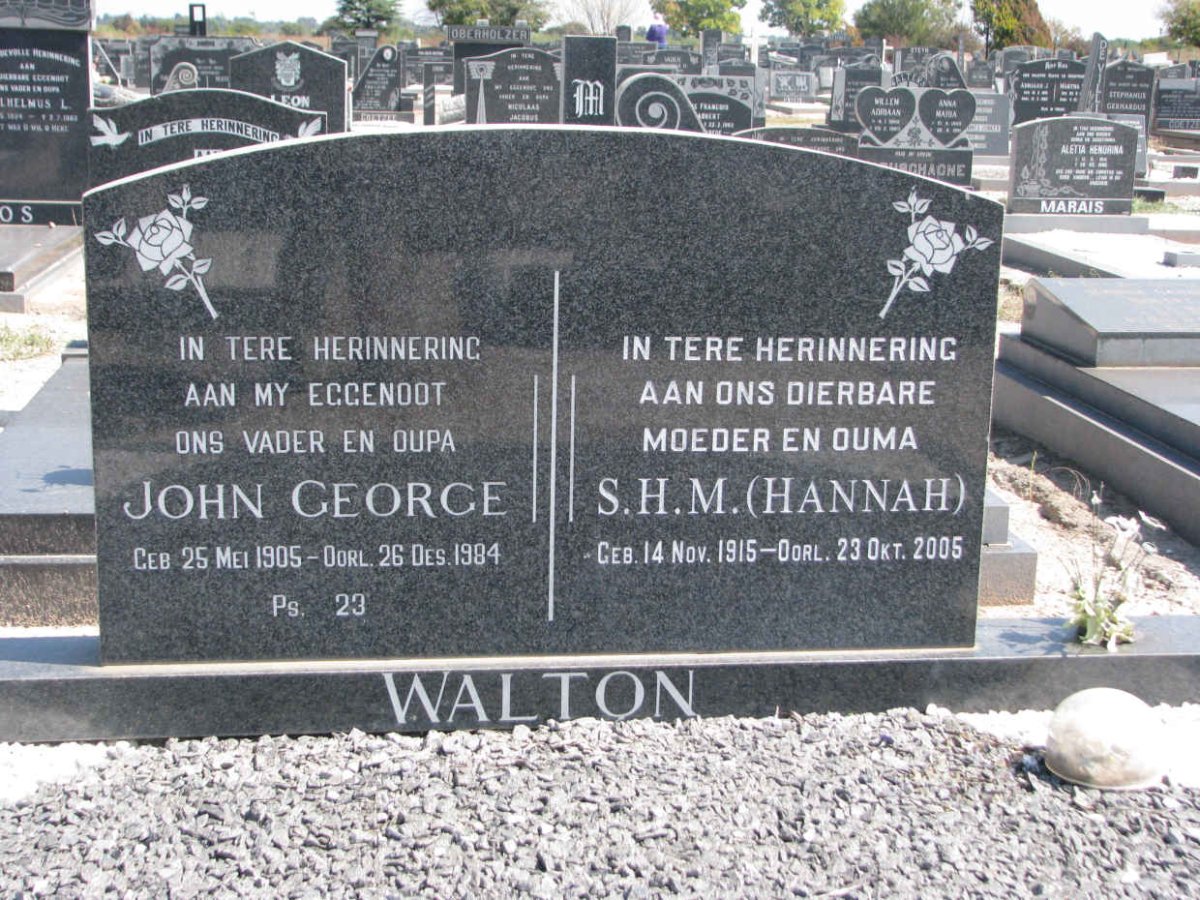 WALTON John Georg 1905-1984 &amp; S.H.M. 1915-2005
