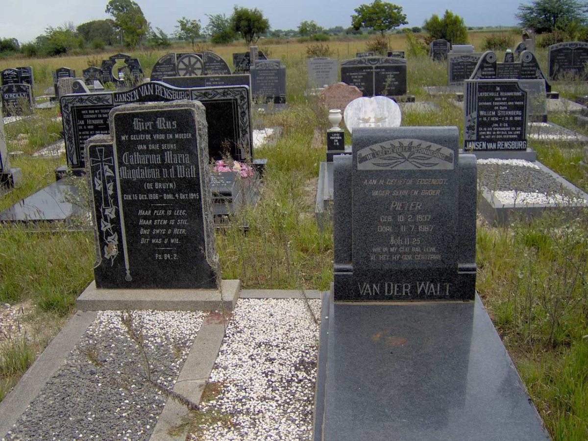 WALT Catharina Maria Magdalena, v.d. nee DE BRUYN 1906-1945 :: VAN DER WALT Pieter 1937-1987
