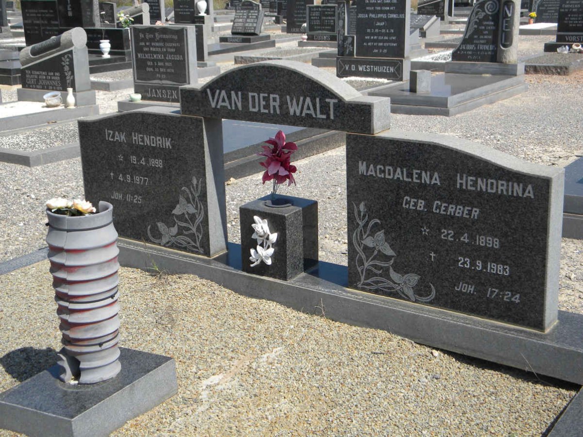 WALT Izak Hendrik, van der 1898-1977 &amp; Magdalena Hendrina GERBER 1898-1983