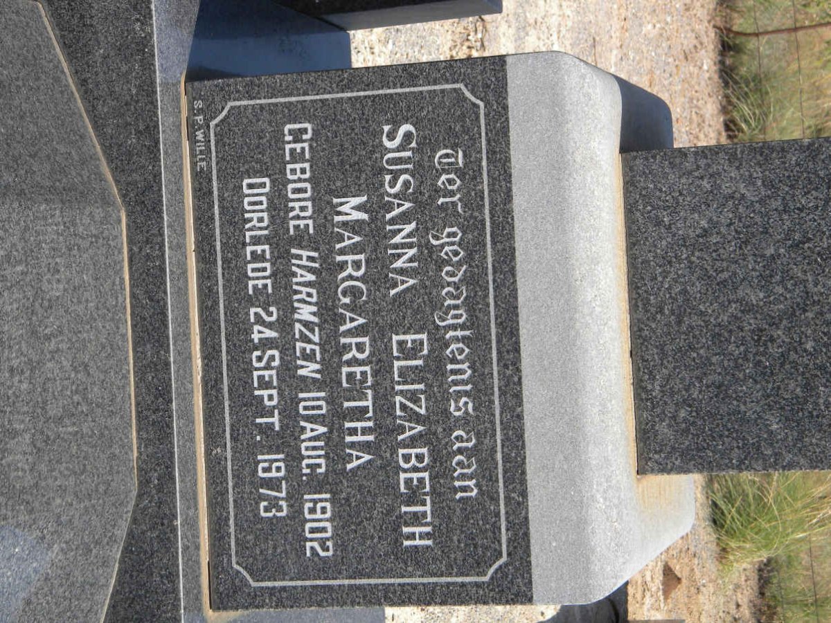 WALLIS Susanna Elizabeth Margaretha nee HARMZEN 1902-1973