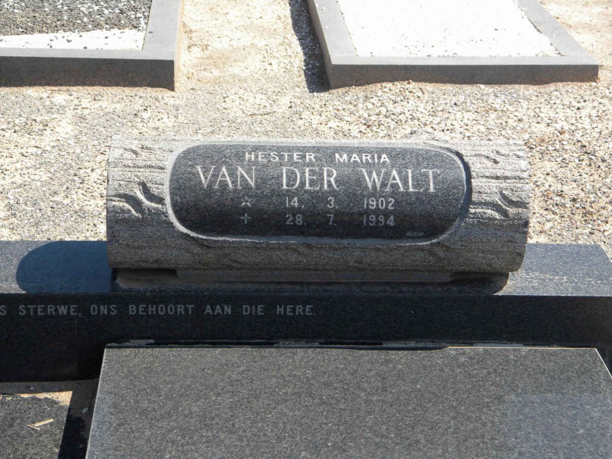 WALT Hester Maria, van der 1902-1994