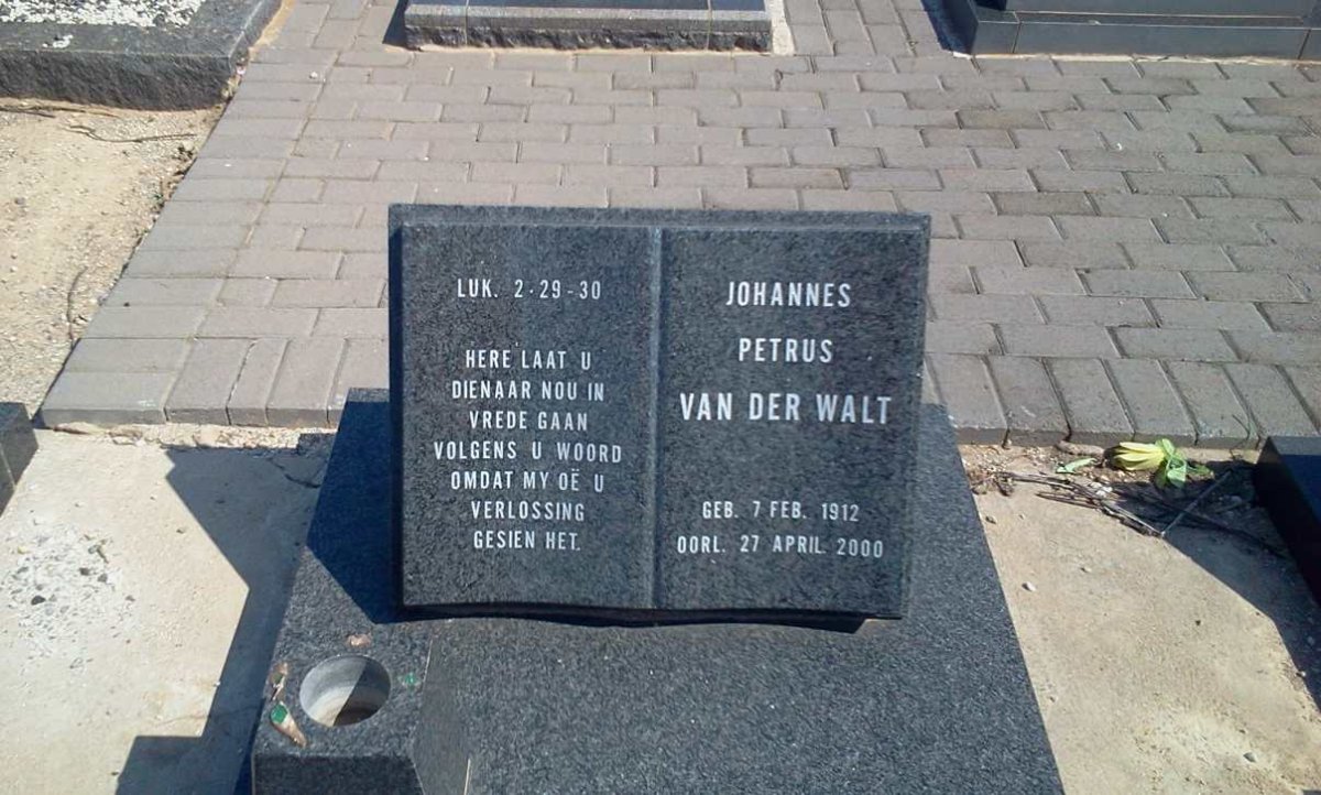 WALT Johannes Petrus, van der 1912-2000