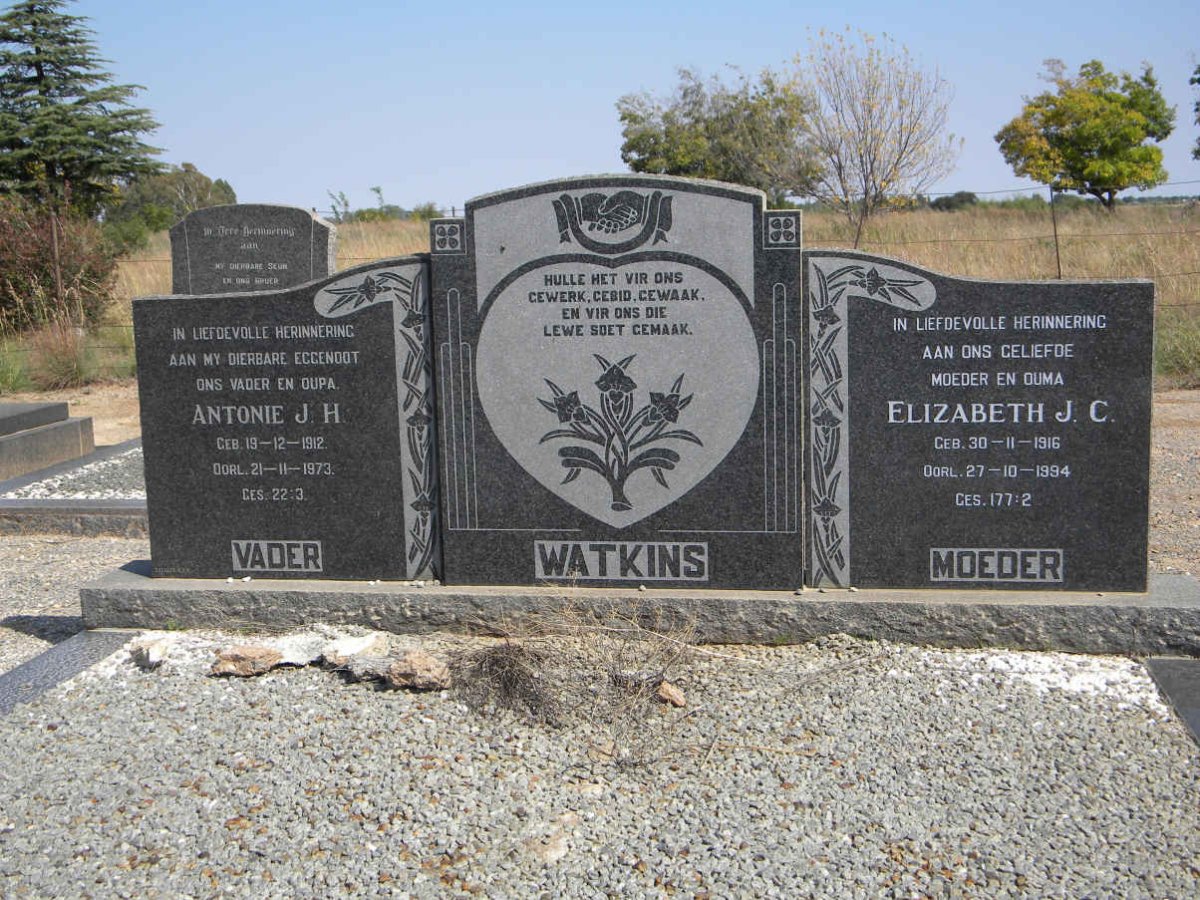 WATKINS Antonie J.H. 1912-1973 &amp; Elizabeth J.C. 1916-1994