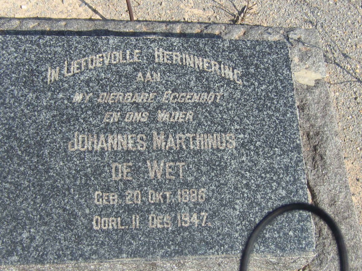 WET Johannes Marthinus, de 1886-1947