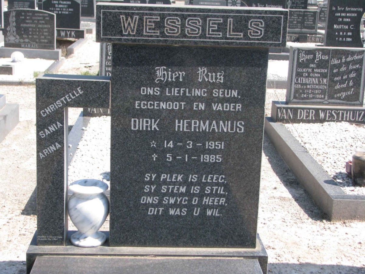 WESSELS Dirk Hermanus 1951-1985