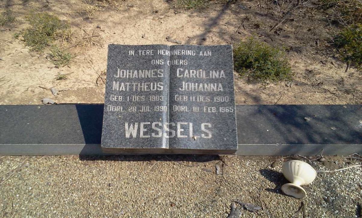 WESSELS Johannes Mattheus 1903-1990 &amp; Carolina Johanna 1900-1965