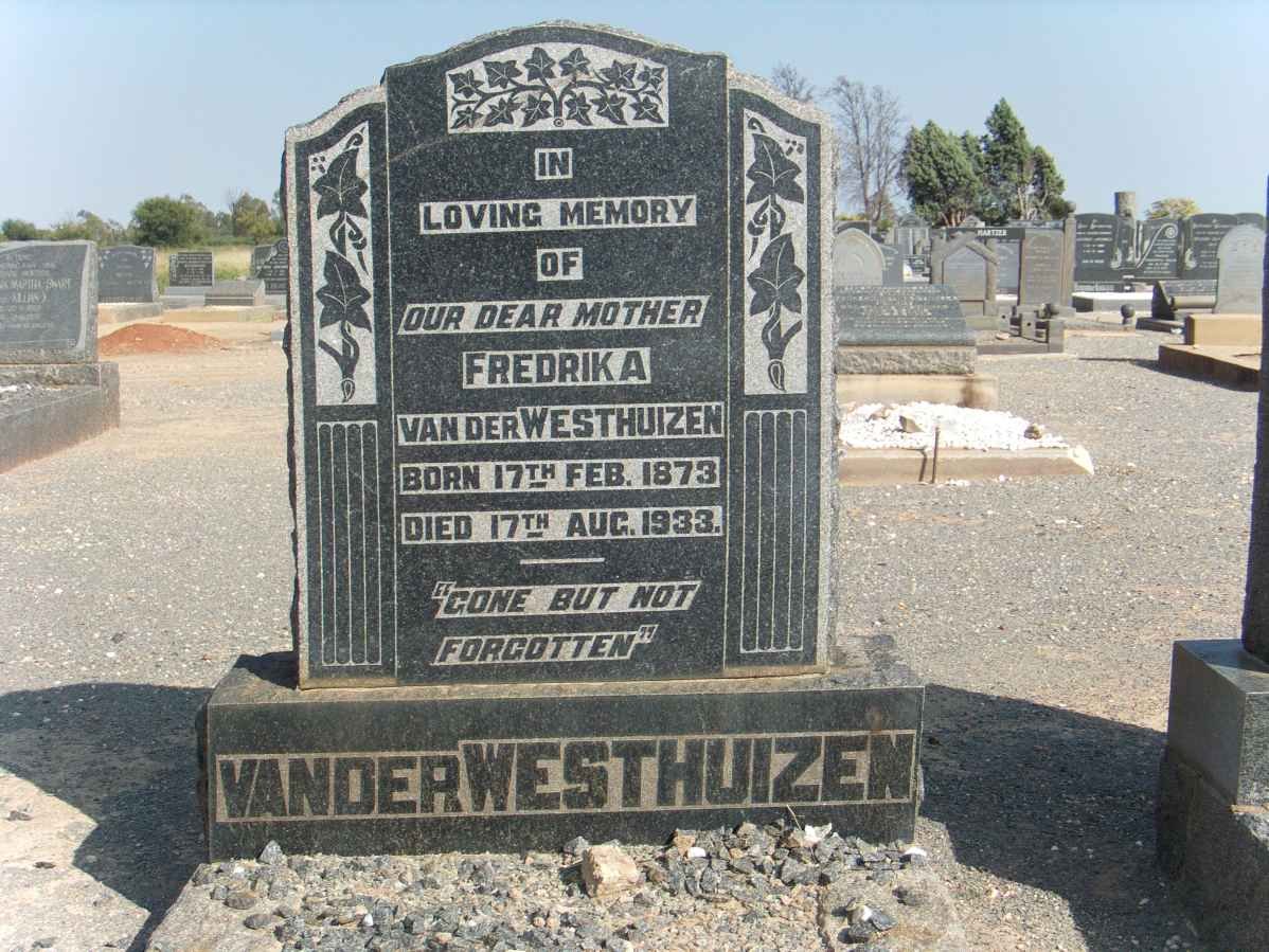 WESTHUIZEN Fredrika, van der 1873-1933