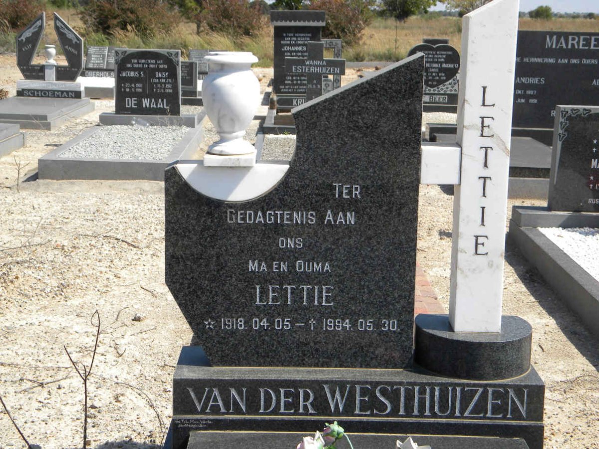 WESTHUIZEN Lettie, van der 1918-1994