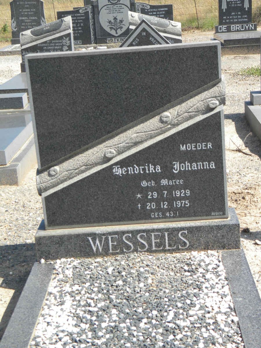 WESSELS Hendrika Johanna nee MAREE 1929-1975