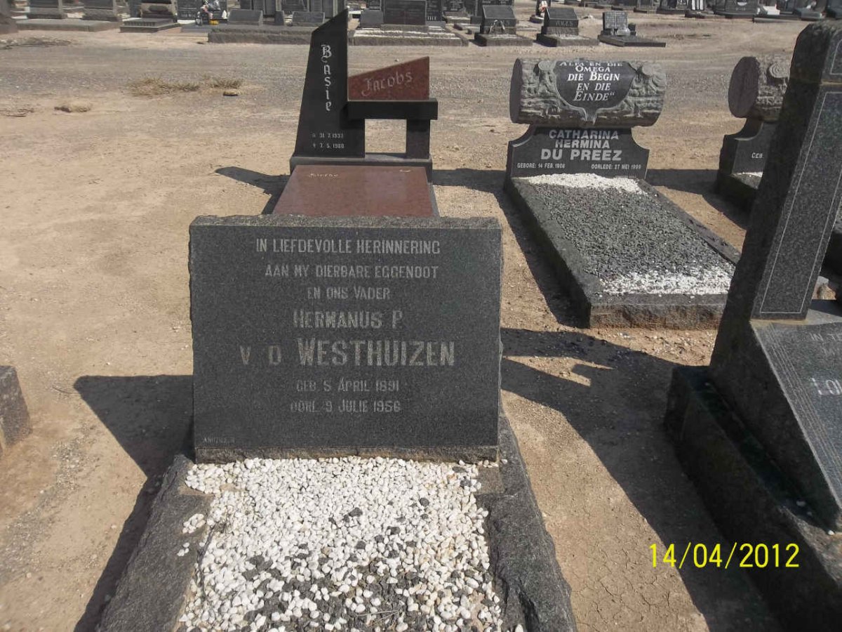 WESTHUIZEN Hermanus P., van der 1891-1956