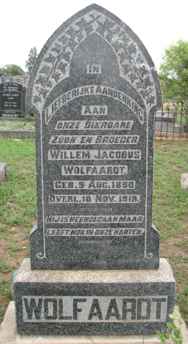 WOLFAARDT Willem Jacobus 1890-1918