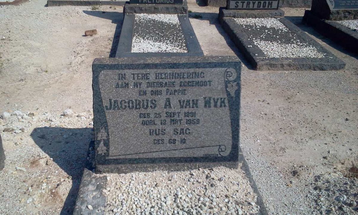 WYK Jacobus A., van 1891-1959
