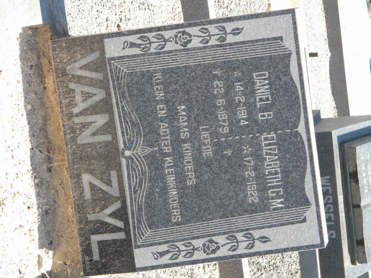 ZYL Daniel B., van 1914-1979 &amp; Elizabeth C.M. 1922-