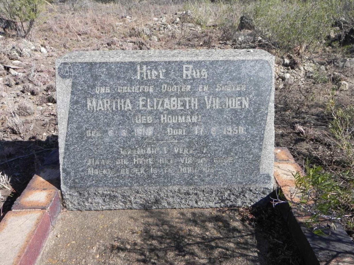 VILJOEN Martha Elizabeth nee HOUMAN 1915-1950