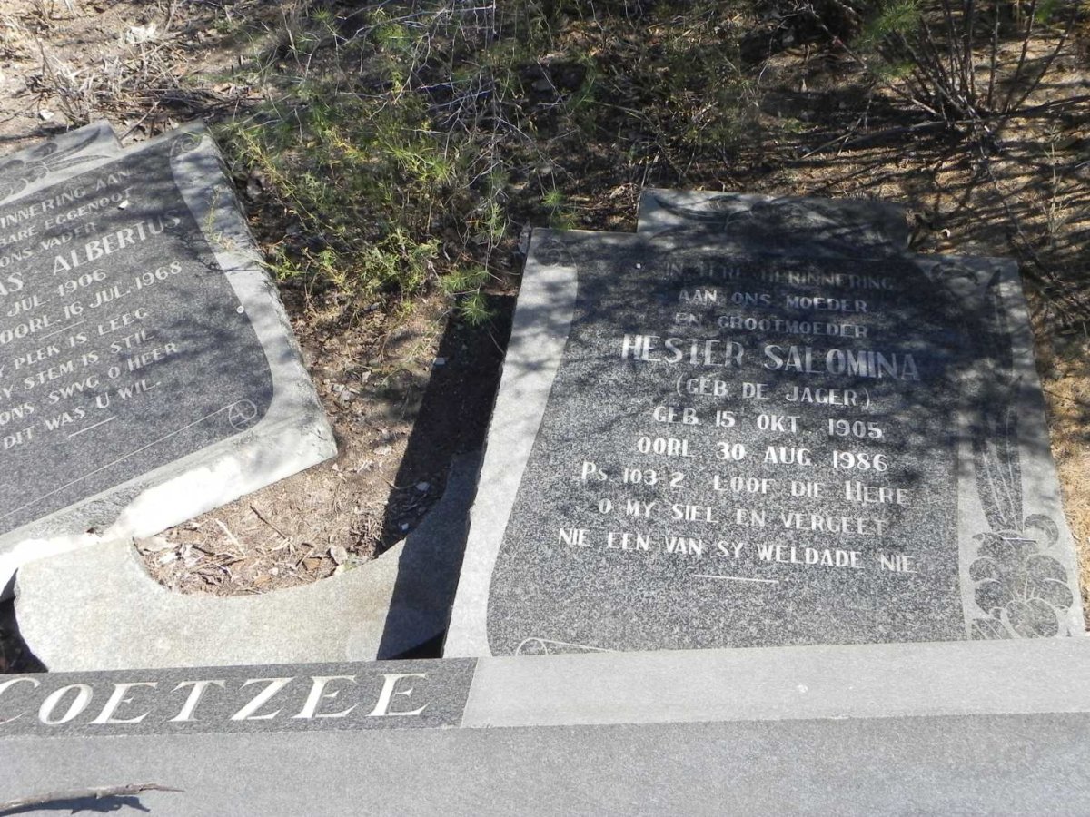 COETZEE Herculas Albertus 1906-1968 &amp; Hester Salomina DE JAGER 1905-1986